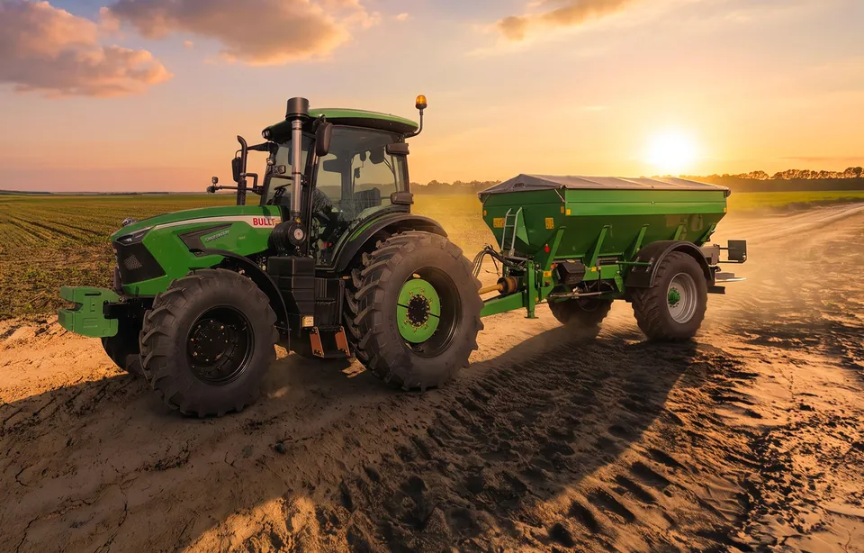 Tractor Bull TNX-1204 de 120 HP trabajando en el campo