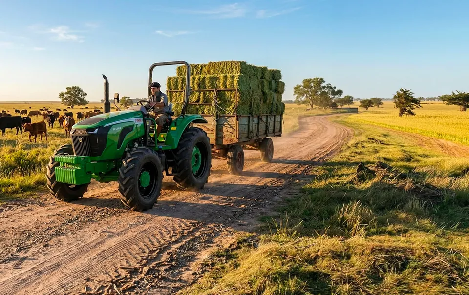 Tractor Bull TNX-904 de 90 HP trabajando en el campo