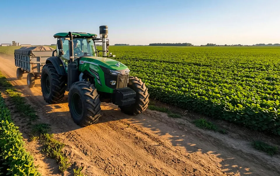 Tractor Bull TTM-1404 de 140 HP trabajando en el campo